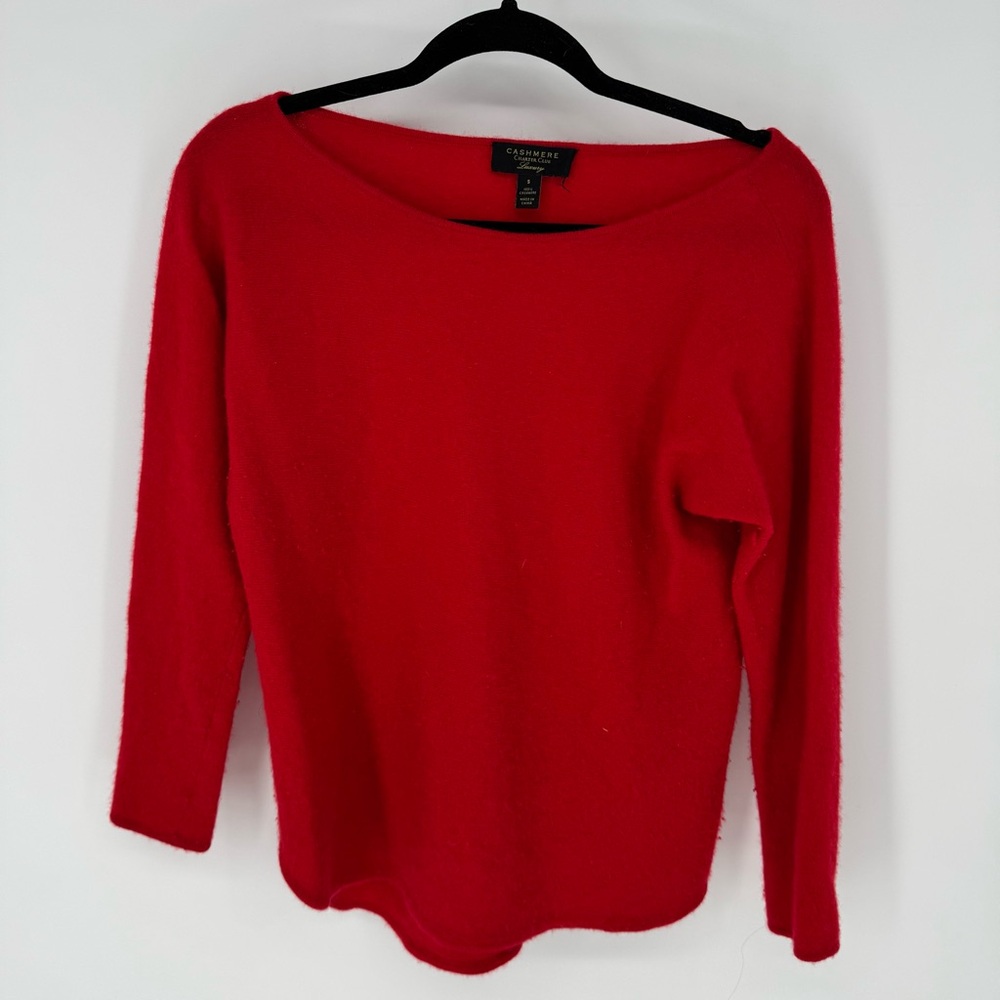 Charter Club 100% cashmere quiet, luxury Red Crew Neck Sweater